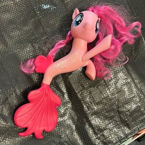 2017 My Little Pony Sea Pony Pinkie Pie Mermaid 9” Pink Balloons Glitter Sparkle